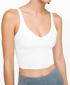 Lululemon Align Tank Top White Nulu Yoga V-Neck Built-in Bra Size 6 Athleisure